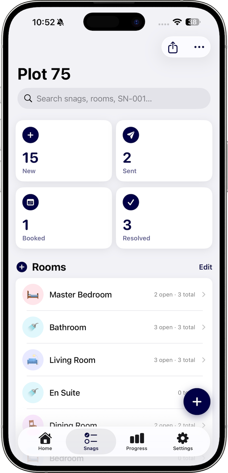 SnagNote app